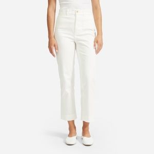 Everlane White Chino Wide Leg High Rise Relaxed Fit Cropped Chino Pant Size 8